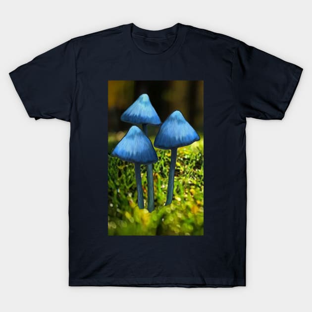 I'm Feeling Fantasy Blue Mushrooms T-Shirt by MyOwnFairytale